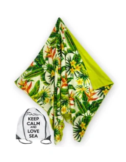 Telo mare doppio KIKOY in cotone e spugna con zaino KEEP – Fantasia Hawaii