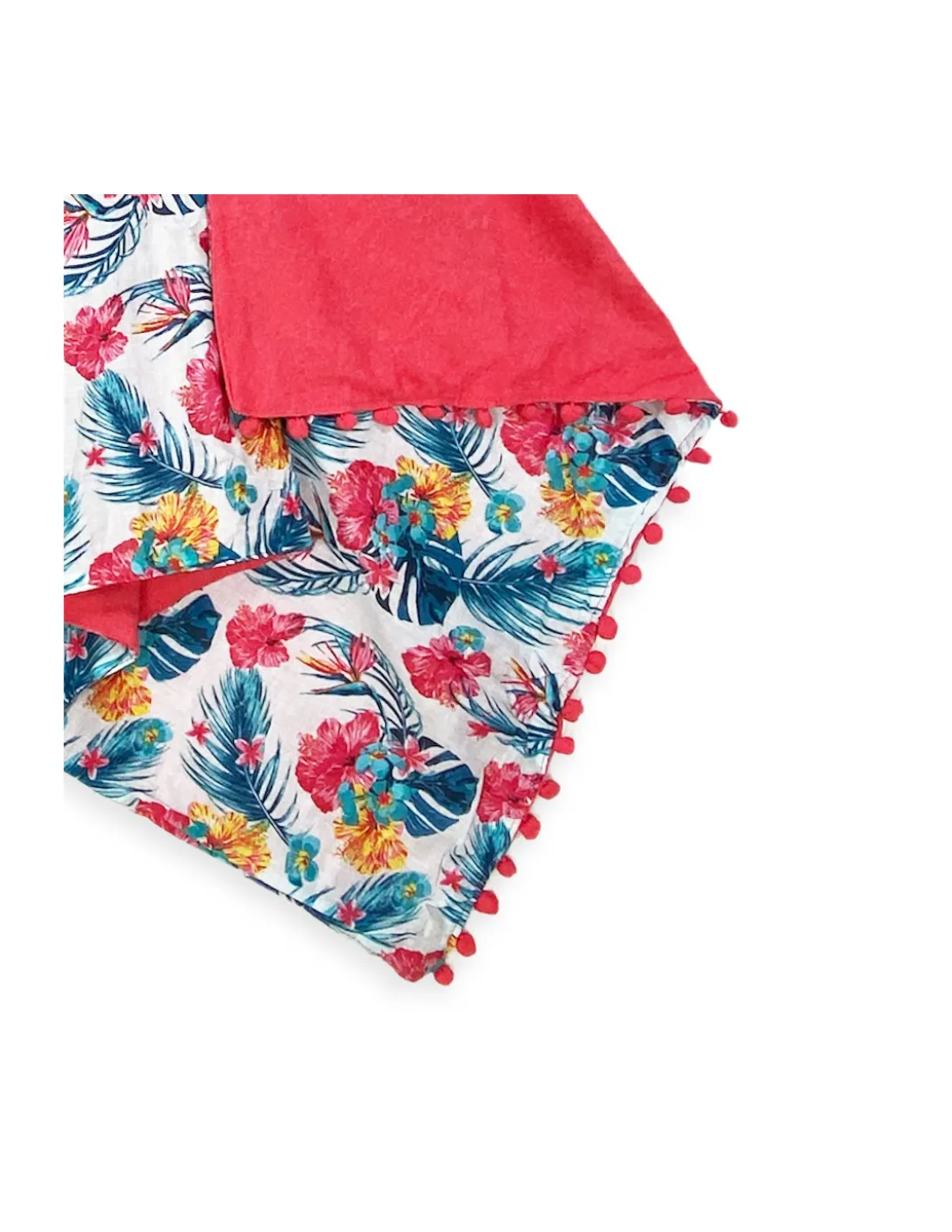 TELO mare doppio KIKOY Tropicale Rosa in COTONE e in SPUGNA con ZAINO KEEP