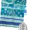 TELO MARE fouta CORALLI Piantine MISURA Grande CM.100X200 con zaino Spiaggia KEEP CALM
