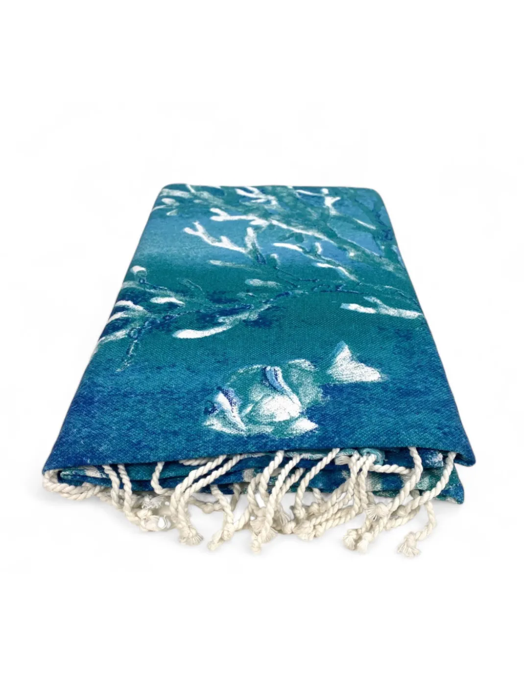 TELO MARE fouta CORALLI Piantine MISURA Grande CM.100X200 con zaino Spiaggia KEEP CALM