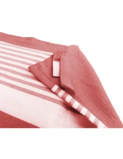 TELO MARE fouta LETTINO ALVIN ROSSO in cotone BEDDY BEACH © CON TASCHE MISURA CM. 75 X 195 e zaino SPIAGGIA
