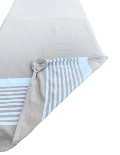 TELO MARE fouta LETTINO ALVIN BEIGE in cotone BEDDY BEACH © CON TASCHE MISURA CM. 75 X 195 e zaino SPIAGGIA