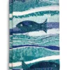 TELO MARE fouta Pesci Blu Grande CM.100X200 con zaino Spiaggia KEEP CALM