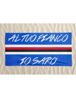 TELO MARE in spugna AL TUO FIANCO IO SARÒ misura grande cm. 90 X 170