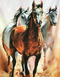 TELO MARE in spugna CAVALLI PAINTING misura grande cm. 90 X 170