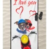 TELO MARE in spugna I LOVE YOU misura grande cm. 90 X 170