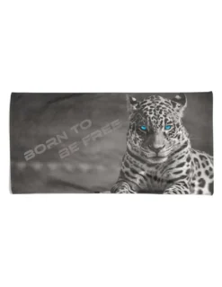 TELO MARE in spugna Leopardo BORN to BE FREE misura grande cm. 90 X 170
