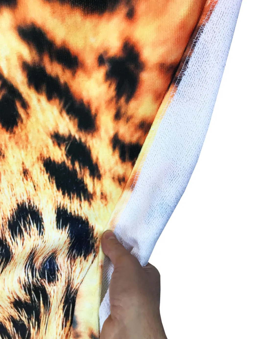 TELO MARE in spugna LEOPARDO misura grande cm. 90 X 170