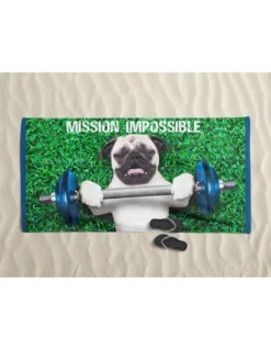 TELO MARE in spugna MISSION IMPOSSIBLE misura grande cm. 90 X 170