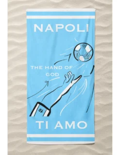 TELO MARE in spugna NAPOLI TI AMO misura grande cm. 90 X 170