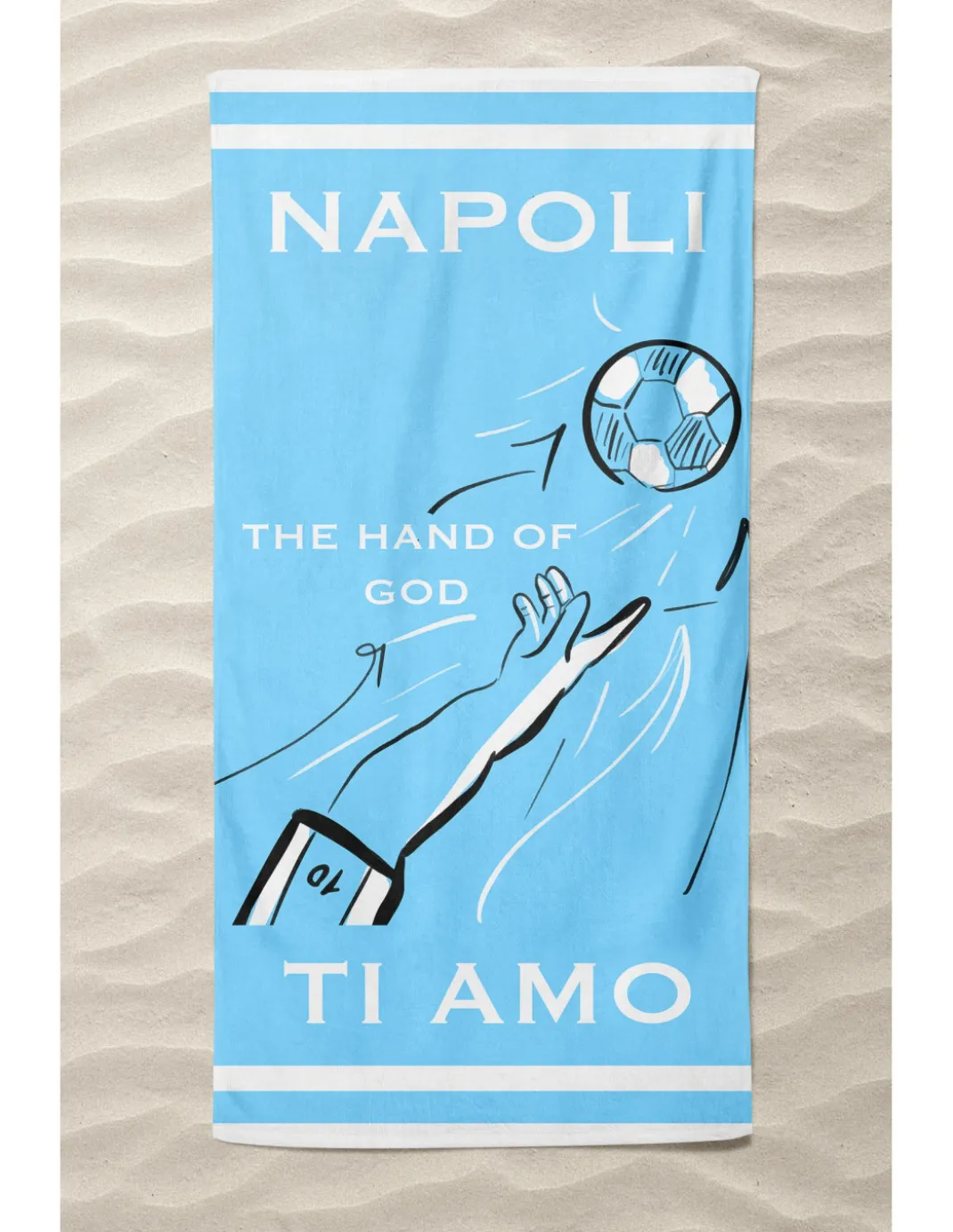 TELO MARE in spugna NAPOLI TI AMO misura grande cm. 90 X 170