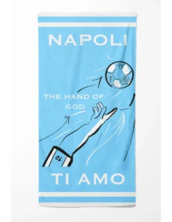 TELO MARE in spugna NAPOLI TI AMO misura grande cm. 90 X 170