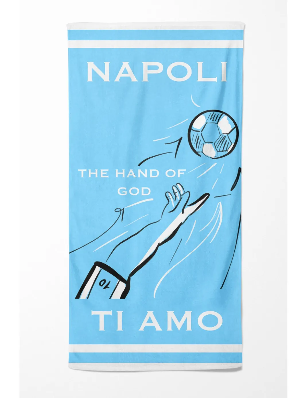 TELO MARE in spugna NAPOLI TI AMO misura grande cm. 90 X 170