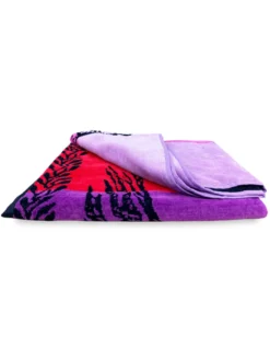TELO MARE in spugna puro cotone ALBERO DELLA VITA ROSSO e VIOLA misura grande cm. 90 X 170 e zaino spiaggia
