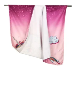 TELO MARE in spugna UNICORNO Rosa misura grande cm. 90 X 170