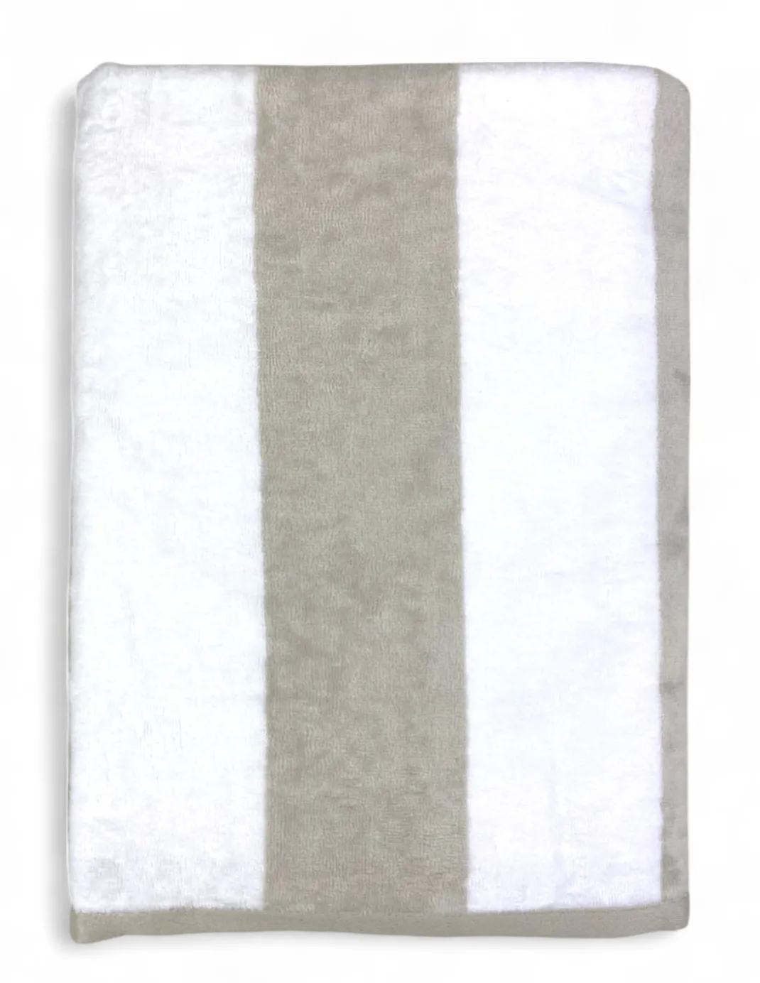Telo Mare Jacquard “Forte dei Marmi” Righe Beige Tortora 90×165 cm – Asciugamano Spiaggia in Spugna Cotone, Elegante