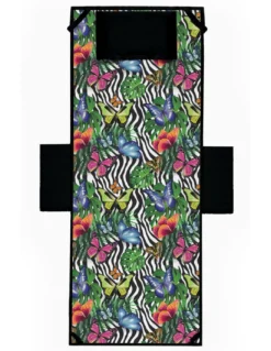 TELO Mare LETTINO TEDDY FARFALLE in microfibra CON TASCHE MISURA cm. 80 X 190