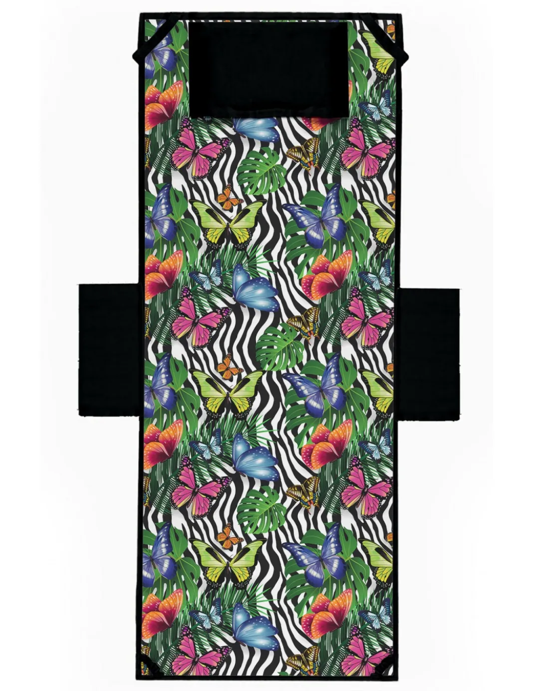 TELO Mare LETTINO TEDDY FARFALLE in microfibra CON TASCHE MISURA cm. 80 X 190