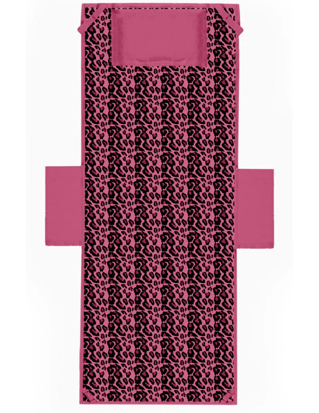 TELO Mare LETTINO TEDDY LEOPARDO ROSA in microfibra CON TASCHE MISURA cm. 80 X 190