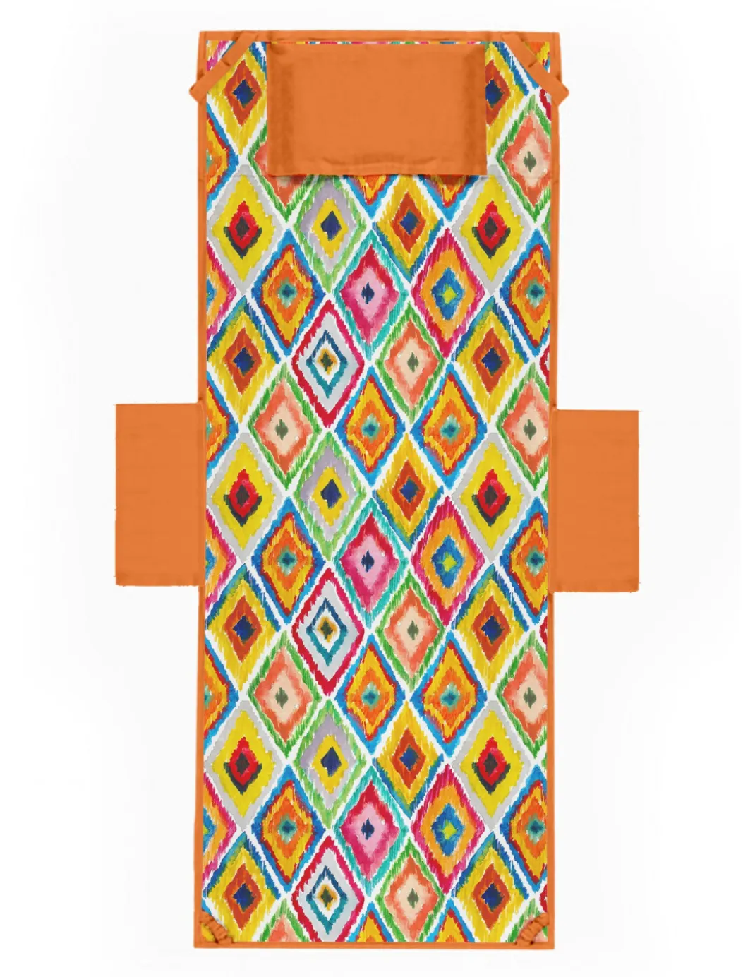 TELO Mare LETTINO TEDDY ROMBI COLORATI In microfibra CON TASCHE MISURA cm. 80 X 190