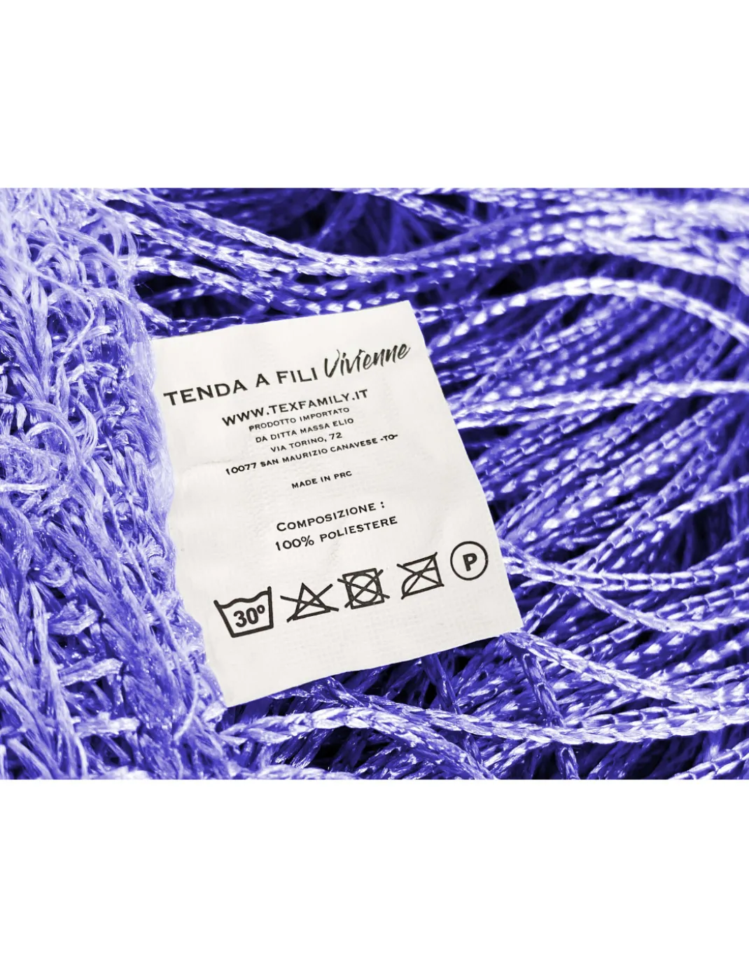TENDA a FILI Vivienne per porta CM. 150X300 tinta unita LILLA