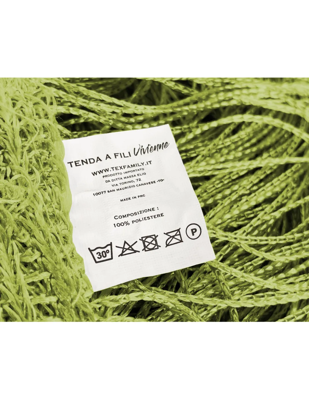 TENDA a FILI Vivienne per porta CM. 150X300 tinta unita VERDE