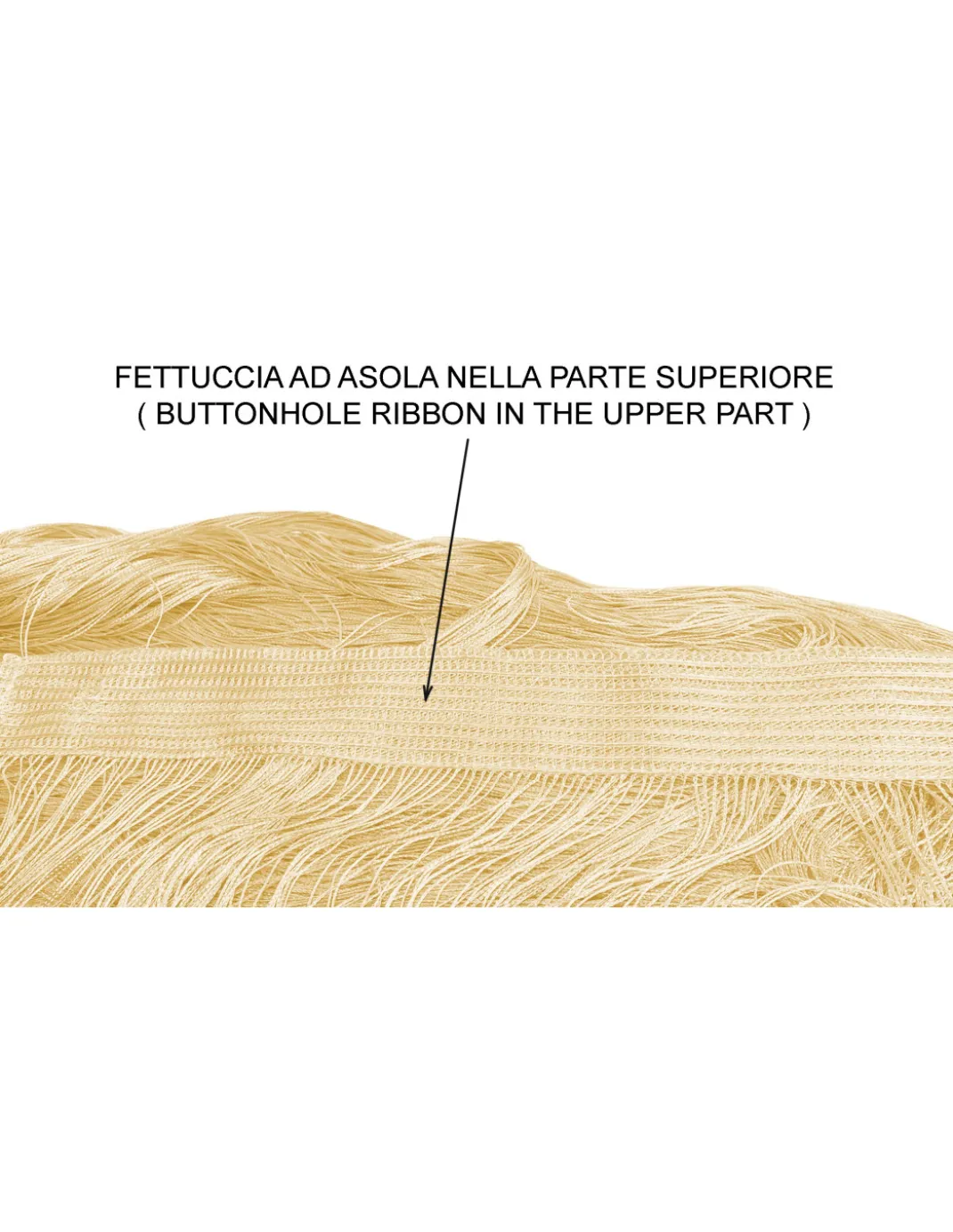 TENDA a FILI Vivienne per porta CM. 150X300 tinta unita PANNA