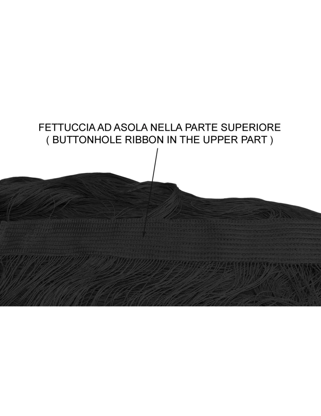 TENDA a FILI Vivienne per porta CM. 150X300 tinta unita NERO