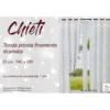 Tenda Chieti Ricamata con Anelli - 140x280 cm Tessuto Grigio - Elegante Motivo Floreale, Pronta all'Uso