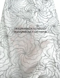 Tenda Chieti Ricamata con Anelli - 140x280 cm Tessuto Grigio - Elegante Motivo Floreale, Pronta all'Uso