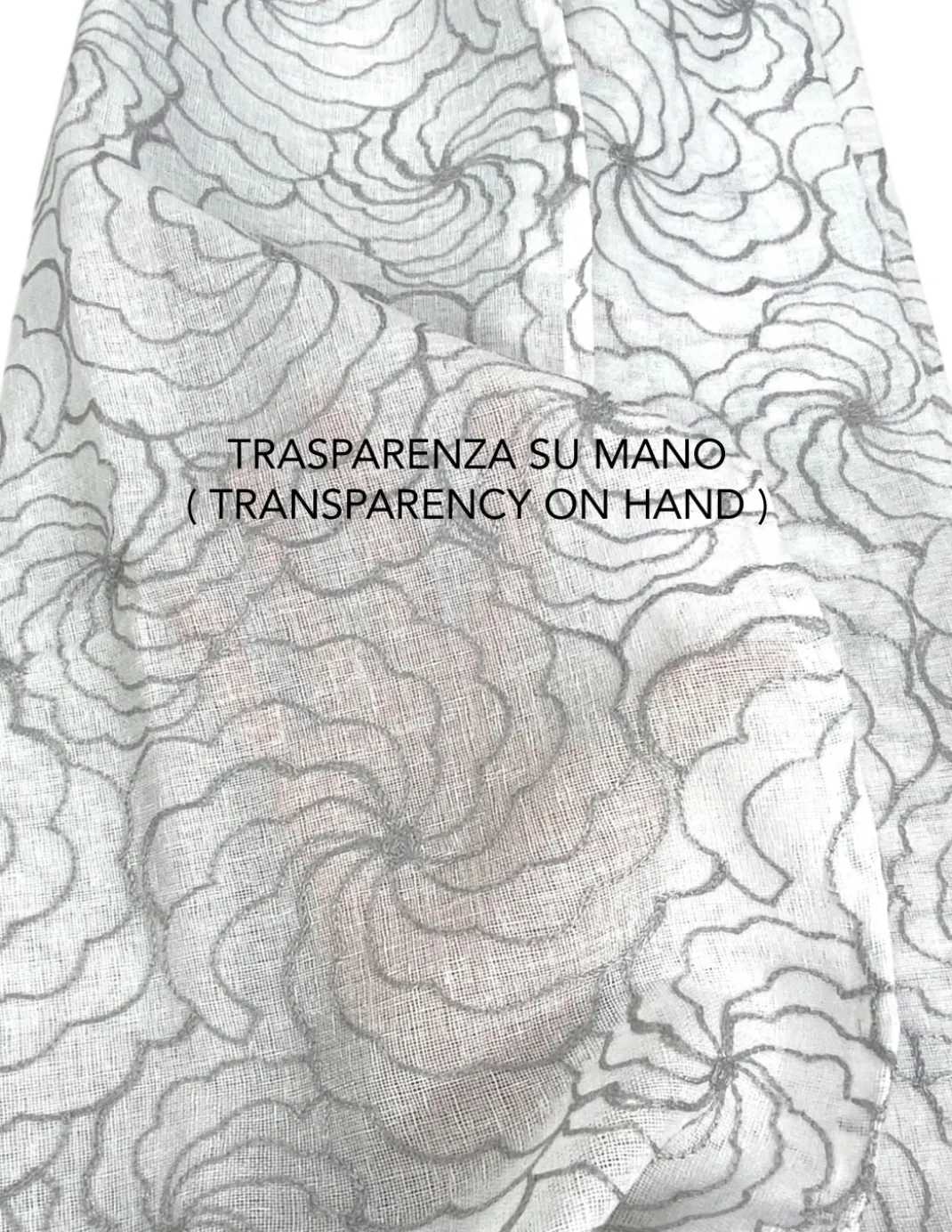 Tenda Chieti Ricamata con Anelli - 140x280 cm Tessuto Grigio - Elegante Motivo Floreale, Pronta all'Uso