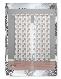 TENDA CORALLO beige cm.160X300 confezionata MADE in ITALY misto lino