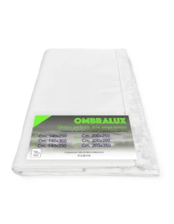 Tenda da Sole Ombralux Bianco Unito - Acrilico Dralon® tinta Unita - Occhielli Acciaio, Made in Italy