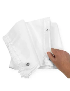 Tenda da Sole Ombralux Bianco Unito - Acrilico Dralon® tinta Unita - Occhielli Acciaio, Made in Italy