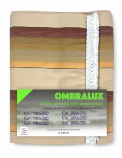Tenda da Sole Ombralux Malta - Acrilico Dralon® Beige Righe Marroni - Occhielli Acciaio, Made in Italy