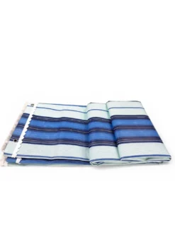 Tenda da Sole Vertigo Tex Family Righino Blu 100% Poliestere Impermeabile Idrorepellente Tinto Filo Occhielli Acciaio Frangia