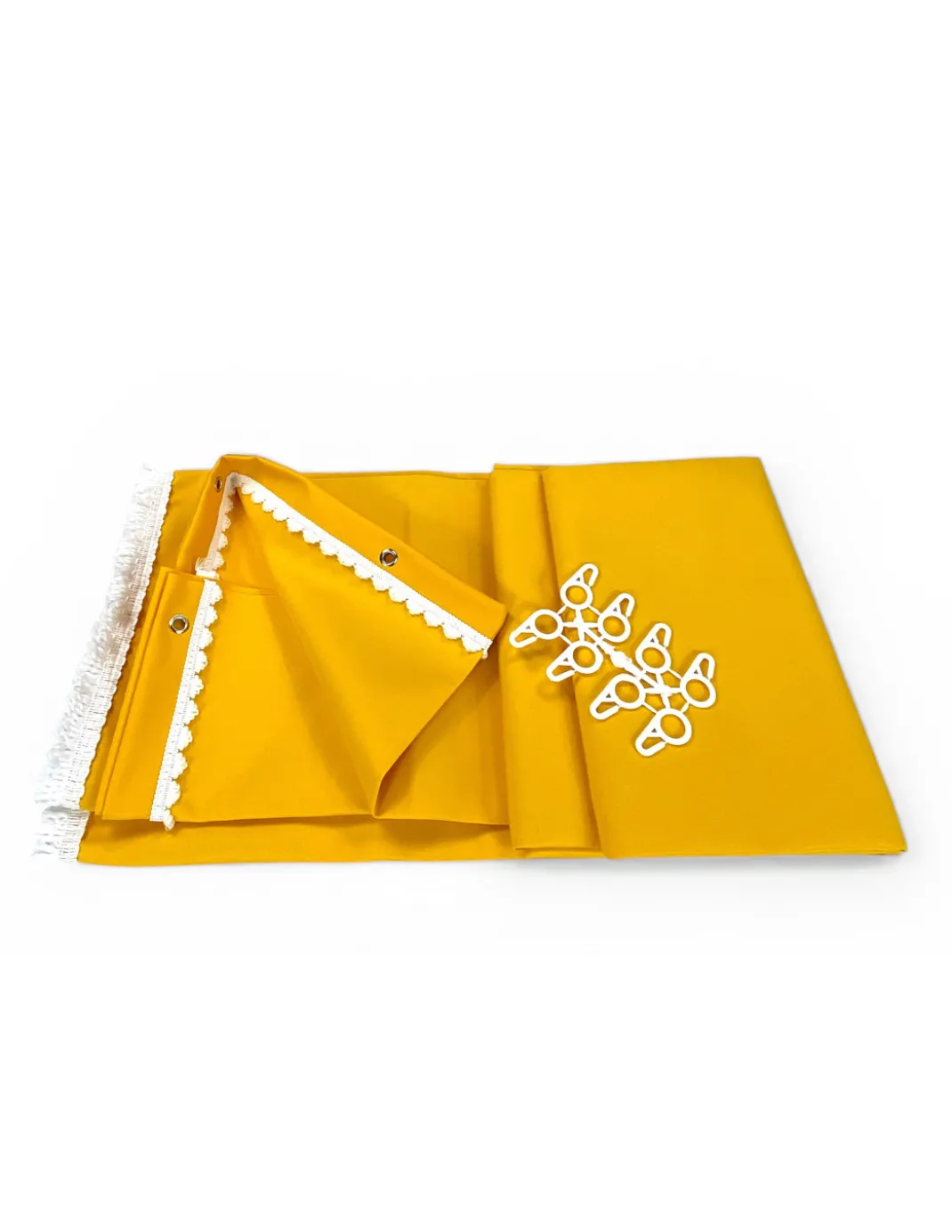 Tenda da Sole Vertigo Tex Family Giallo Unito 100% Poliestere Impermeabile Idrorepellente Tinto Filo Occhielli Acciaio Frangia