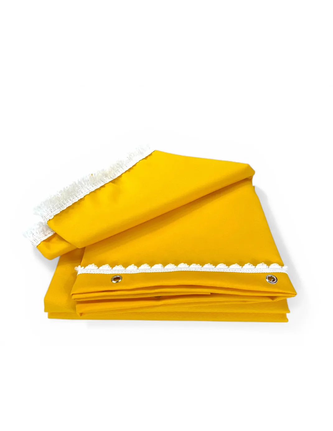 Tenda da Sole Vertigo Tex Family Giallo Unito 100% Poliestere Impermeabile Idrorepellente Tinto Filo Occhielli Acciaio Frangia