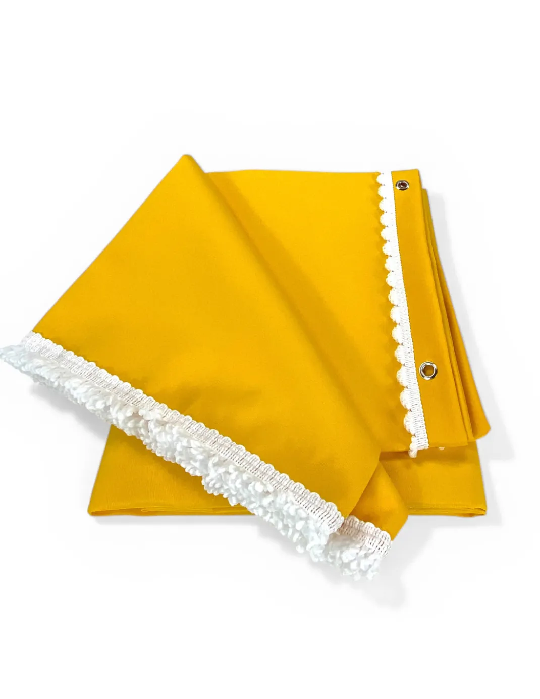 Tenda da Sole Vertigo Tex Family Giallo Unito 100% Poliestere Impermeabile Idrorepellente Tinto Filo Occhielli Acciaio Frangia