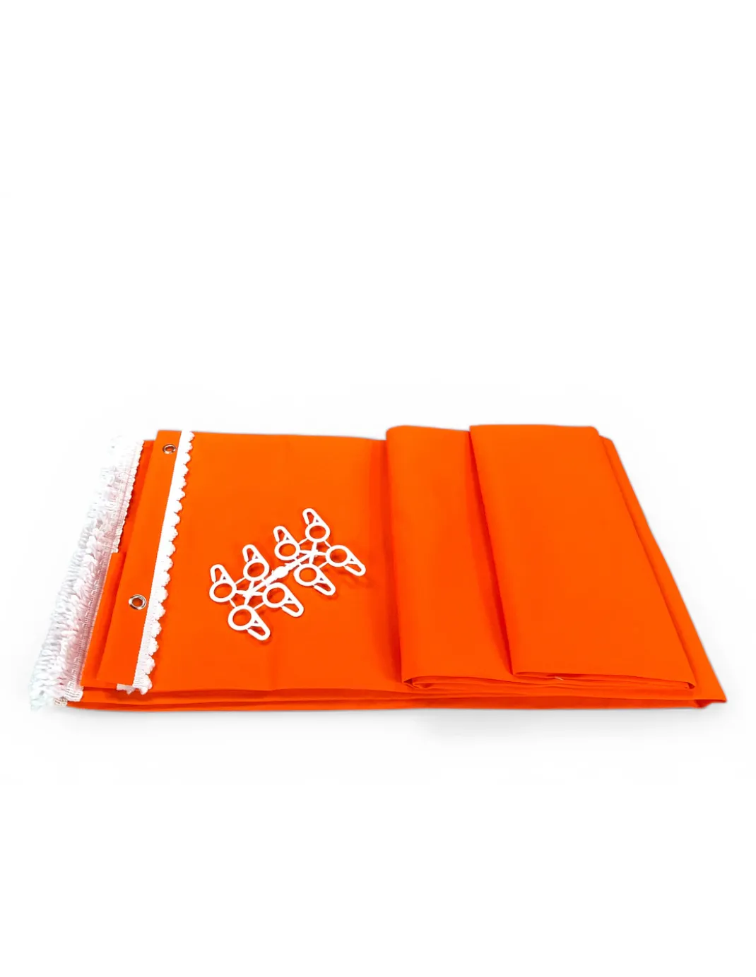 Tenda da Sole Vertigo Tex Family Arancio Unito 100% Poliestere Impermeabile Idrorepellente Tinto Filo Occhielli Acciaio Frangia