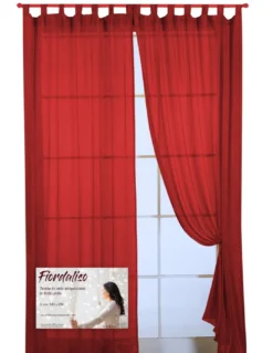 TENDA FIORDALISO in tinta unita BORDEAUX CM. 140X290 confezionata