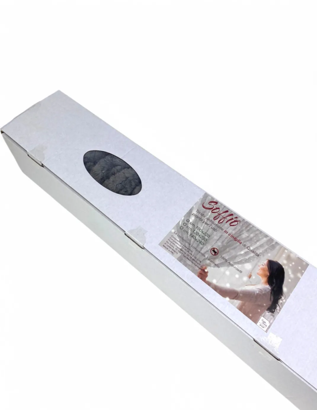 Tenda in Ciniglia Grigia Soffio - Protezione Insetti, Semitrasparente, Facile Montaggio - 100% Polipropilene Riciclabile