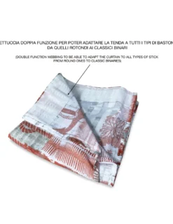 TENDA INGRID in stile marino CORALLO ROSSO cm. 175x290 MADE IN ITALY