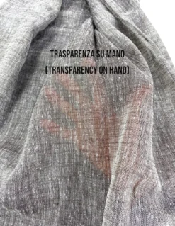 Tenda Lara Grigia a Righe - Stile Moderno - Poliestere Semitrasparente - Con Anelli in Acciaio - 140x300 cm