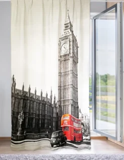 TENDA LONDRA inglese BUS cm.160X240 confezionata MADE in ITALY misto lino