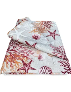 TENDA loneta mare MARINO coralli ROSSO cm. 150x280 MADE IN ITALY