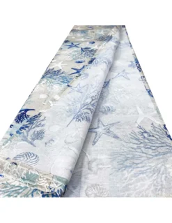 TENDA loneta mare MARINO coralli BLU cm. 150x280 MADE IN ITALY