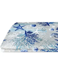 TENDA loneta mare MARINO coralli BLU cm. 150x280 MADE IN ITALY