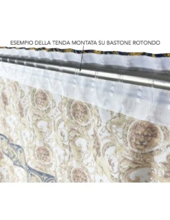 TENDA lusso VERSUS teste di leone cm.160X300 confezionata MADE in ITALY misto lino