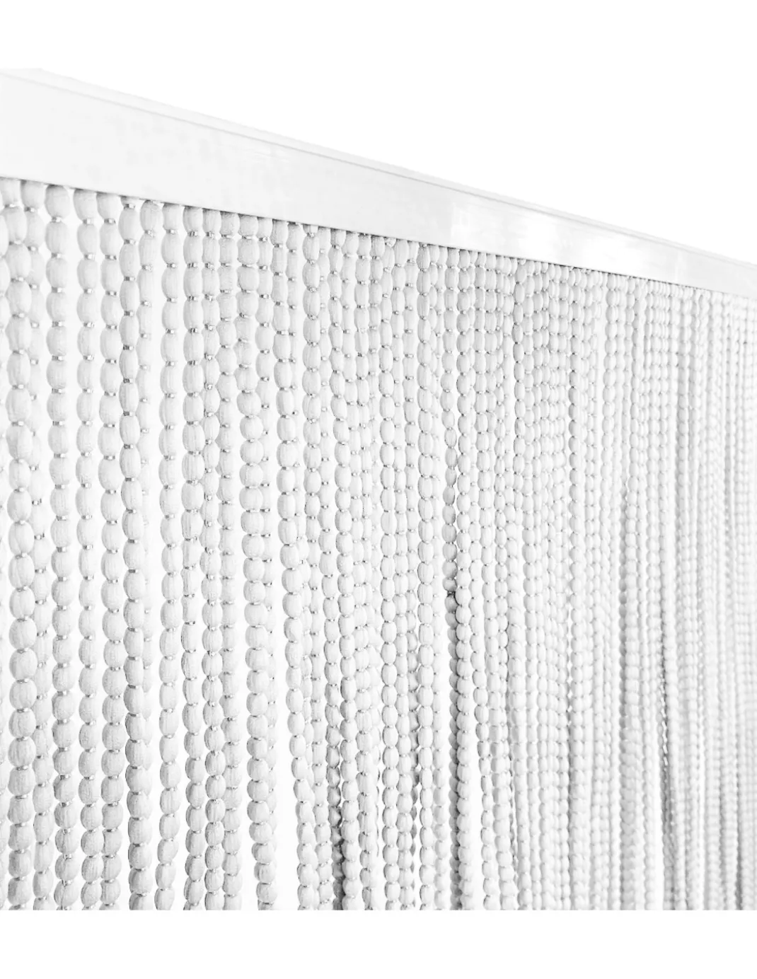 TENDA Mariel © SOFFICE a PERLINE in Stoffa Morbida Anti insetti antirumore a Fili BIANCO GHIACCIO